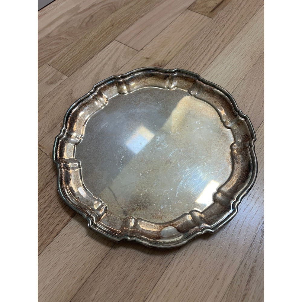 EPCA Silverplate by Poole Round Serving Tray Silver